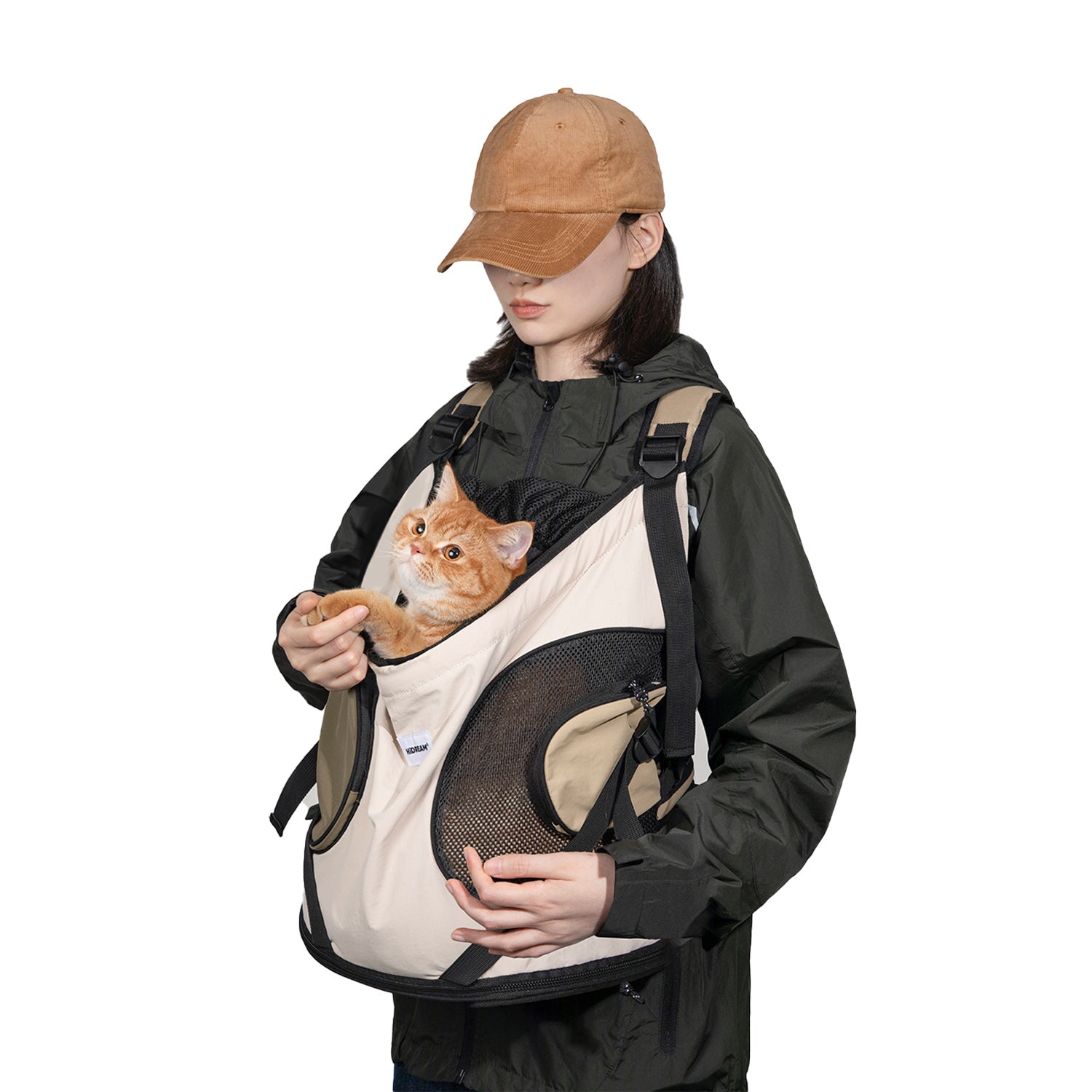 Front-Facing Pet Carrier Backpack - Pet And Owner In Use | HiDREAM Pets