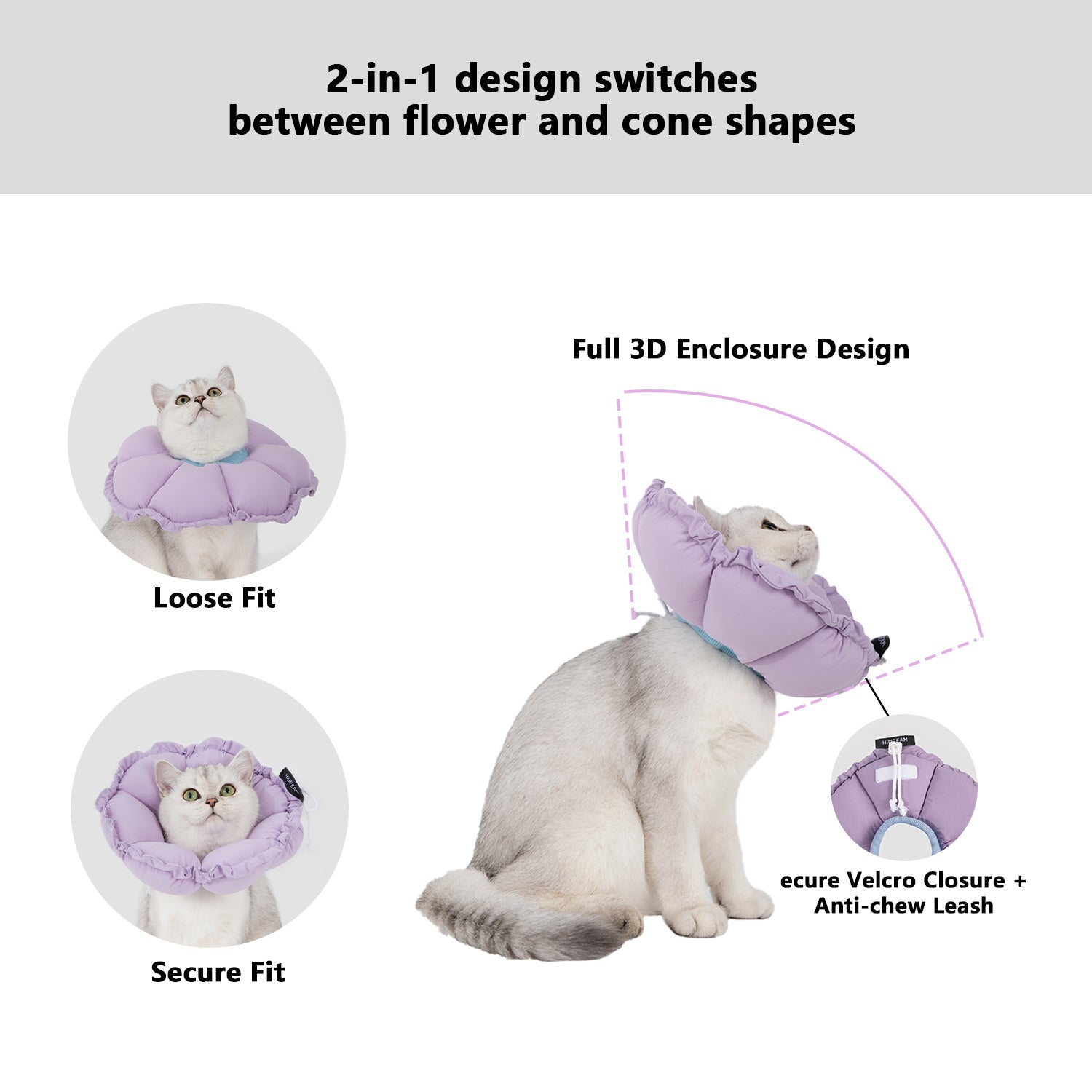 Enhanced Flower Pet Recovery Collar