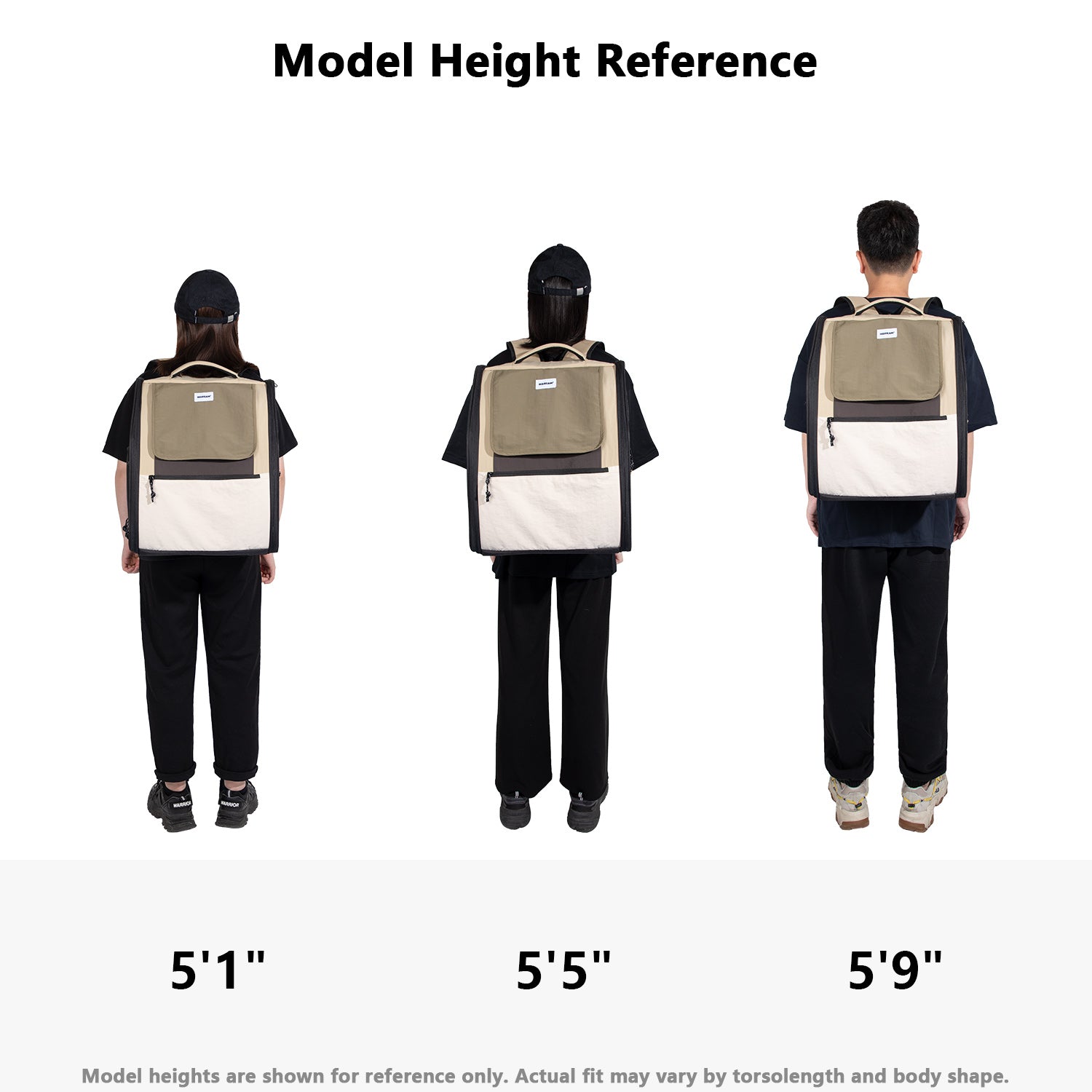 First Class Pet Carrier Backpack - Size Reference with Height Comparison | HiDREAM Pets