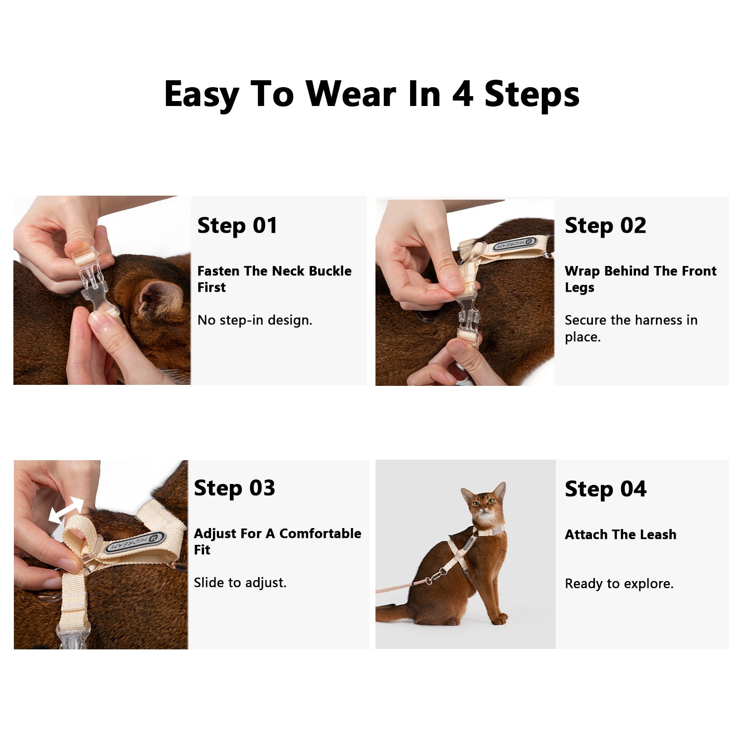 Freedom H-Style Cat Harness & Leash Set