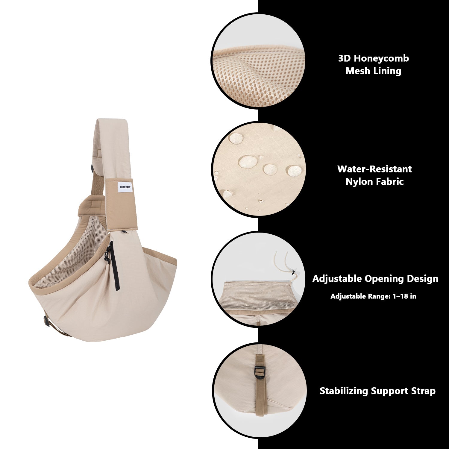Adjustable Pet Carrier Sling Bag - Key Features | HiDREAM Pets