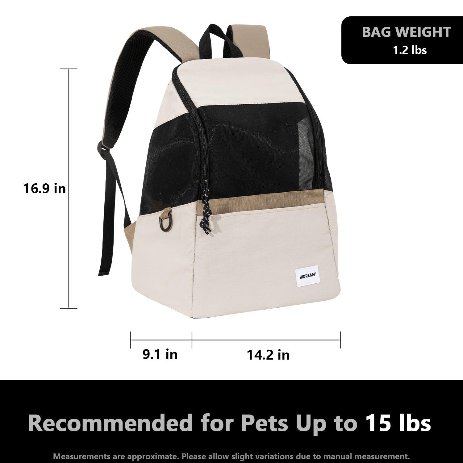 Lightweight Pet Carrier Backpack - Size Guide | HiDREAM Pets