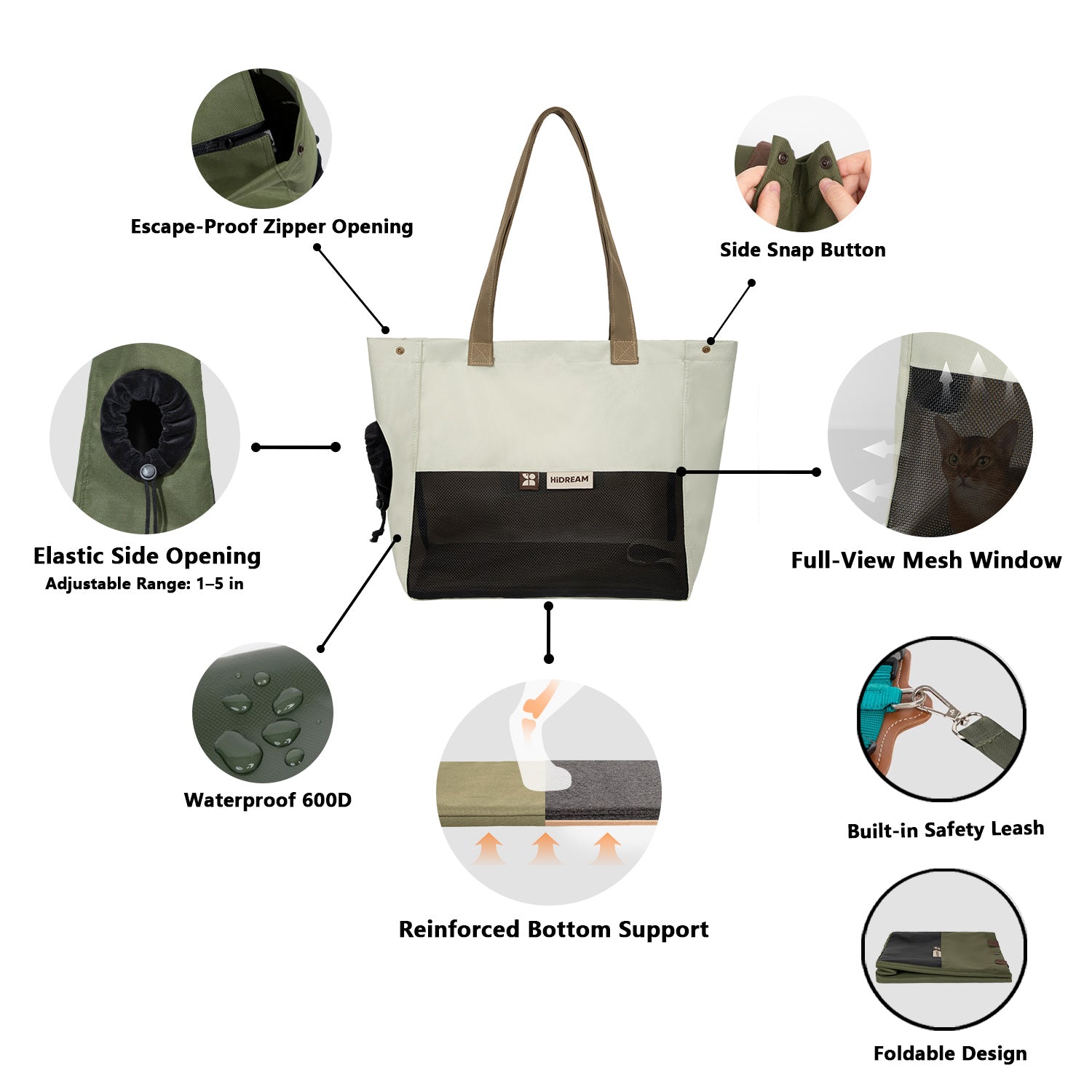 Color-Block Pet Carrier Sling Bag