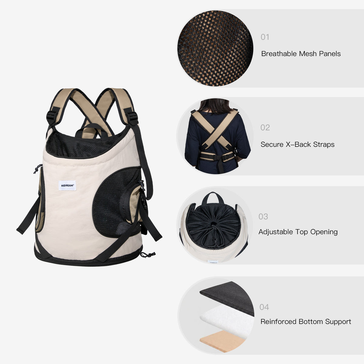 Front pet carrier key benefits including breathable comfort supportive carrying and close interaction with pets