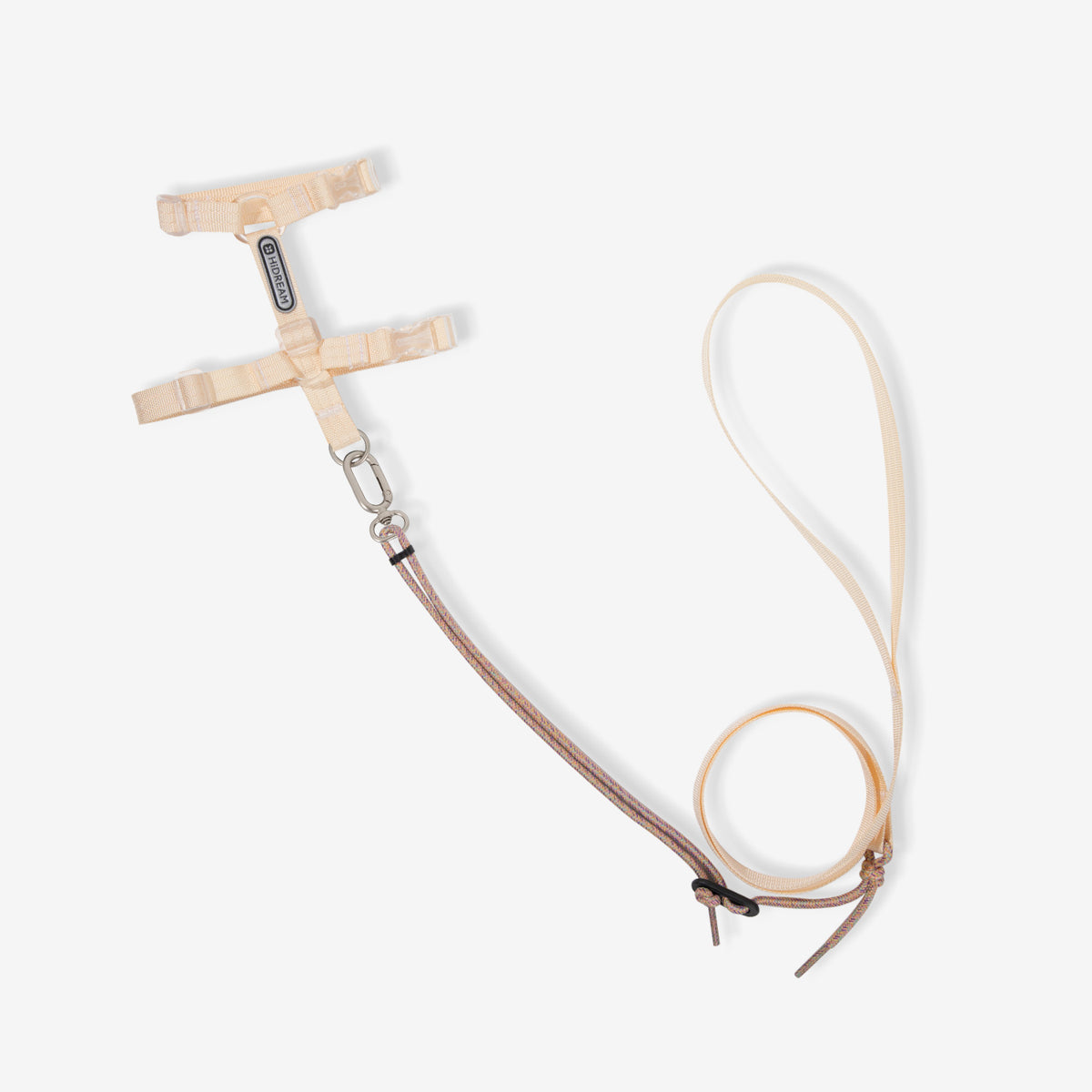 Camellia white H style cat harness and leash set with adjustable straps and lightweight design