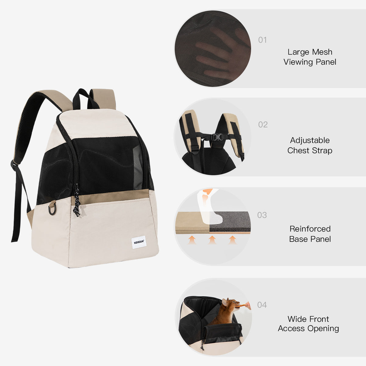 Lightweight pet carrier backpack key benefits including breathable comfort easy access and stable everyday carrying